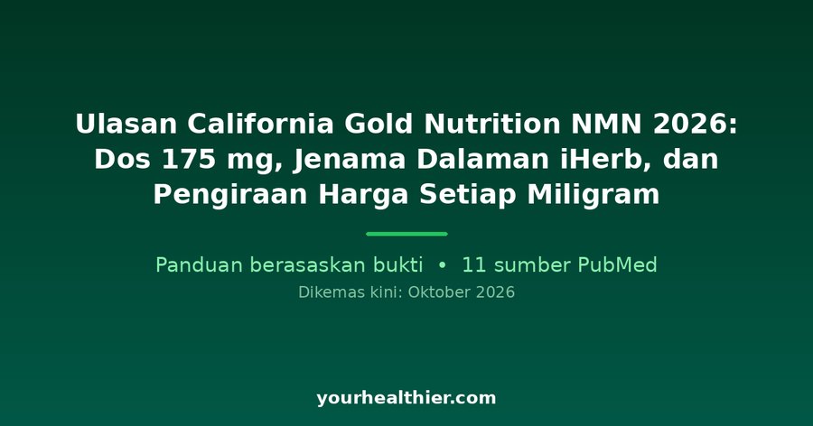 Ulasan California Gold Nutrition NMN 2026: Dos 175 mg, Jenama Dalaman iHerb, dan Pengiraan Harga Setiap Miligram